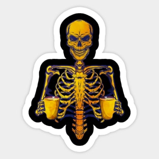 Coffee Skeleton Sticker